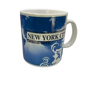 Starbucks Blue and White Ceramic Mug New York City Edition